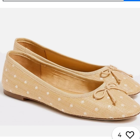New!J.Crew Woven Polka Dot Ballet Raffia Flats 8 - Picture 6 of 7